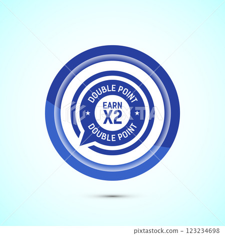 Earn x2 double point icon design illustration. Earn x2 sign symbol for promotion, Button design Earn x2 double point icon design illustration. Earn x2 sign symbol for promotion, Button design 123234698