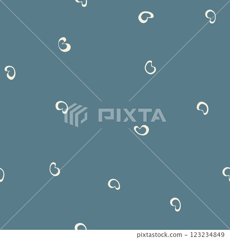 Minimalist abstract pattern with small, irregular organic shapes on muted teal background 123234849