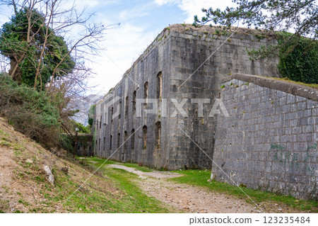 View of old Fort Vrmac is a former fortification of the Austro-Hungarian Empire in Kotor, Montenegro View of old Fort Vrmac is a former fortification of the Austro-Hungarian Empire in Kotor, Montenegro 123235484