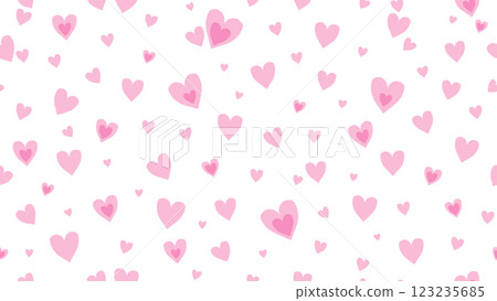 Beautiful and cute heart seamless pattern vector, white background with pink hearts, love pattern Beautiful and cute heart seamless pattern vector, white background with pink hearts, love pattern 123235685