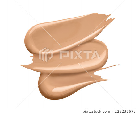Creamy foundation smeared on white background 123236673