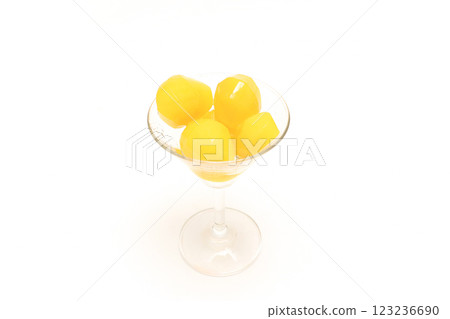 Candied peeled chestnuts in a glass 123236690
