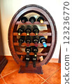 Wooden beautiful stand for wine bottles 123236770