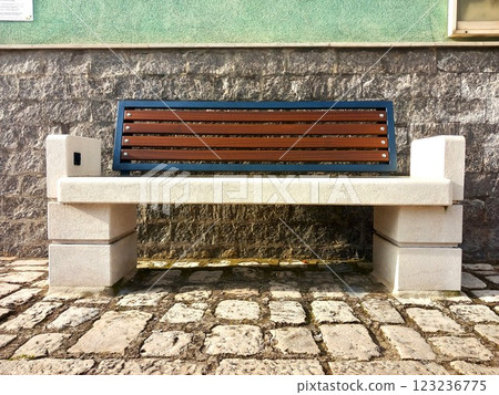 wooden bench in the city park wooden bench in the city park 123236775