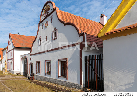 Medieval village of Holasovice in the South Bohemian Region, inscribed on the UNESCO World Heritage List, Czech Republic 123236835