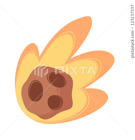 Explosive asteroid glowing tail falling Explosive asteroid glowing tail falling 123237337