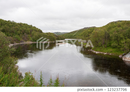 Titovka River in northern Russia 123237706