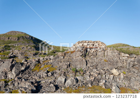 Old abandoned pillbox on a mountain Old abandoned pillbox on a mountain 123237718