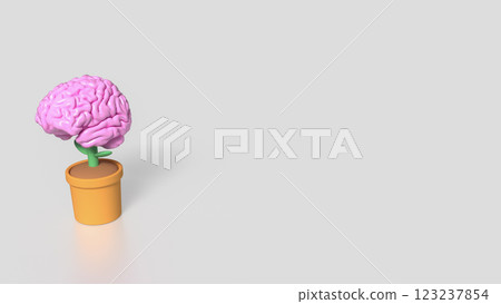 The Brain tree in plant for Business or idea concept  3d Rendering. 123237854