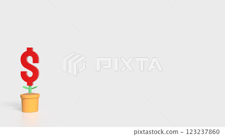 The Dollar symbol in plant for Business concept 3d Rendering. 123237860
