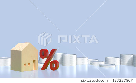 The House and percent for Property or Real estate  concept 3d Rendering 123237867
