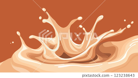 Milk chocolate. Chocolate background with milk splashes and drops. Vector illustration Milk chocolate. Chocolate background with milk splashes and drops. Vector illustration 123238643