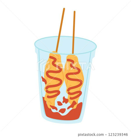 Telur Gulung, Rolled Egg with Skewers. Popular Street Food in Indonesia 123239346