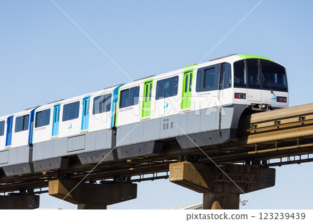 Tokyo Monorail running near Haneda Airport Tokyo Monorail running near Haneda Airport 123239439