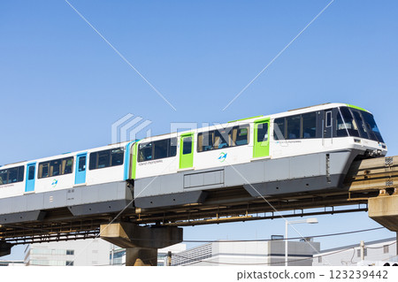 Tokyo Monorail running near Haneda Airport 123239442