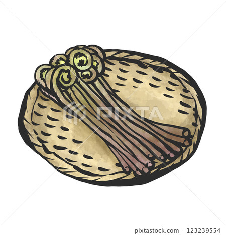 Hand-drawn illustration of a spring 123239554