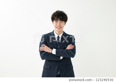 Businessmen with arms 123240530