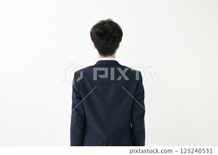 Back view of a man in a suit 123240531