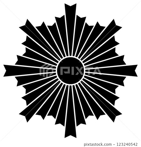 這是一個家族徽章。它的名字是朝日。 這是一個家族徽章。它的名字是朝日。 123240542