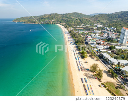Amazing beach sea background,Summer vacation sea beach background,Beautiful ocean at Phuket island Thailand 123240879