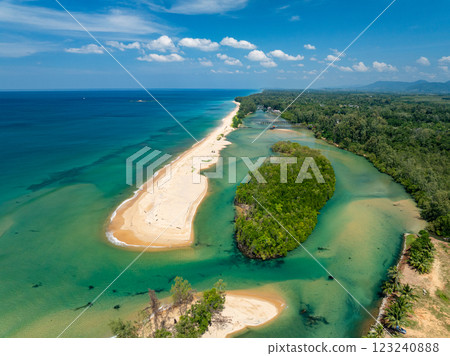 Amazing beach sea background,Summer vacation sea beach background,Beautiful ocean at Phuket island Thailand 123240888