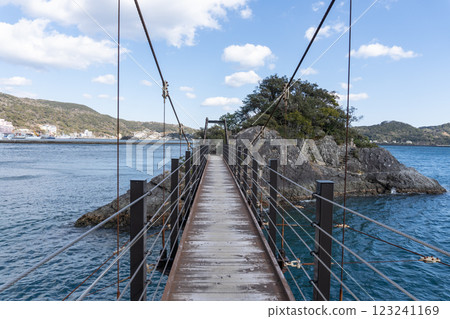Shizuoka Prefecture, Suspension bridge over Izu's Karashima Island [Fuji-Hakone-Izu National Park] Shimoda City 123241169