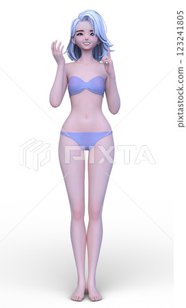 A woman in a bikini figure 123241805