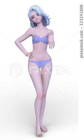 比基尼泳裝形象的一名婦女 123241806
