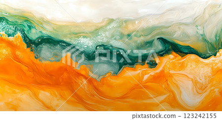Abstract liquid photography featuring contrasting colors in fluid dynamics 123242155