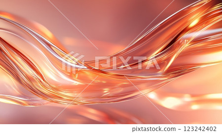 Abstract fluid texture in orange with translucent waves and soft glow Abstract fluid texture in orange with translucent waves and soft glow 123242402