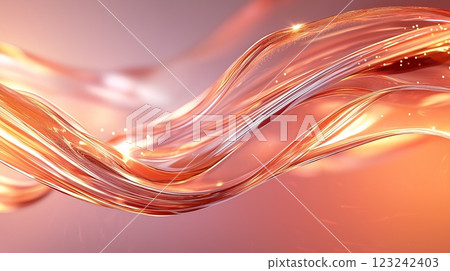 Abstract fluid texture in orange with translucent waves and soft glow Abstract fluid texture in orange with translucent waves and soft glow 123242403