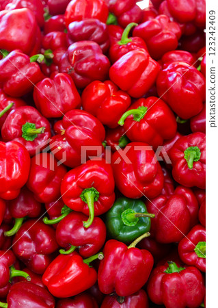 Many of red bell pepper Many of red bell pepper 123242409