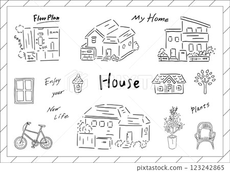 手繪房屋套裝 手繪房屋套裝 123242865