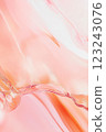 Abstract fluid texture in pink and orange with translucent curves pattern 123243076