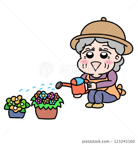 Grandma doing gardening Grandma doing gardening 123243160