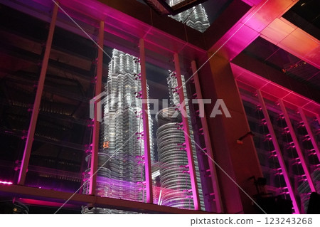 Pedronas Twin Towers View from Wet Deck Pedronas Twin Towers View from Wet Deck 123243268