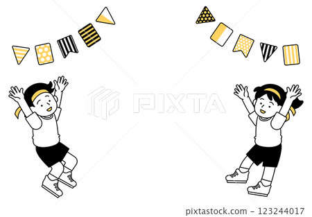 有趣的運動會框架插圖框架複製空間 123244017