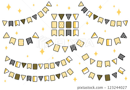 Garland decoration with athletic meet motif, line material, vector illustration material, simple, cute 123244027