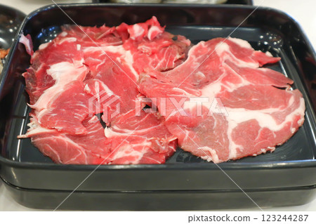 raw beef , sliced beef or beef for cook and pork raw beef , sliced beef or beef for cook and pork 123244287