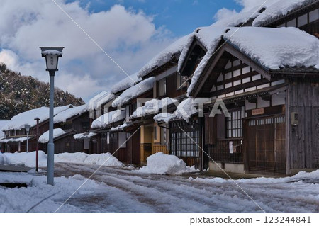 Snowy scenery of Kumagawa-juku on the Wakasa Mackerel Highway Snowy scenery of Kumagawa-juku on the Wakasa Mackerel Highway 123244841