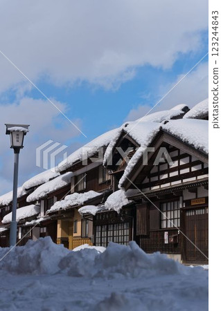Snowy scenery of Kumagawa-juku on the Wakasa Mackerel Highway 123244843
