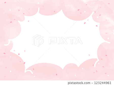 盛開的櫻花樹的框架插圖 123244961