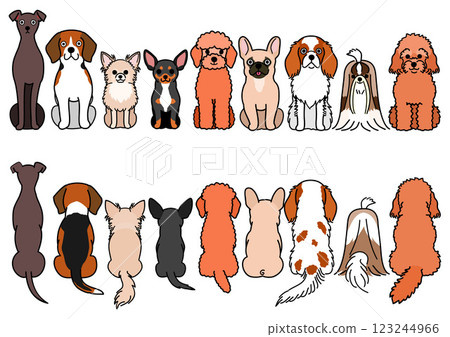 小狗坐姿前後組 123244966