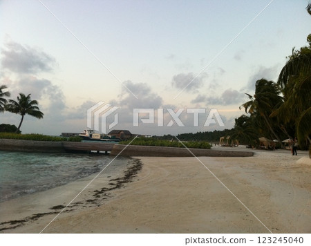 Beautiful beach in tropical country 123245040