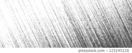 Grunge halftone scratch line background. Fading grit noise texture. Dotted pop art sand wallpaper. Retro vertical pixelated stripe backdrop. Anime or manga style comic overlay. Vector halfton template 123245228