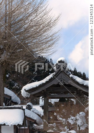 Snow-covered bell tower Snow-covered bell tower 123245314