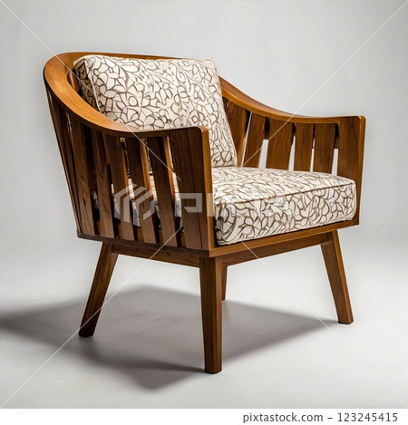 Modern Chair Isolated on White Background Generative AI illustration Modern Chair Isolated on White Background Generative AI illustration 123245415