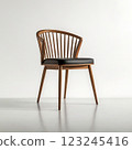 Modern Wooden Chair Isolated on White Background   Generative AI illustration 123245416