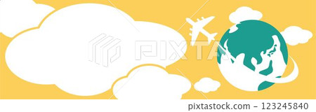 橫幅地球飛機旅行雲框架語音氣泡複製空間背景設計素材 橫幅地球飛機旅行雲框架語音氣泡複製空間背景設計素材 123245840