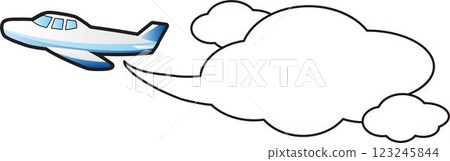 橫幅、飛機、旅行、雲、框架、氣泡、複製空間、背景、設計、素材 123245844